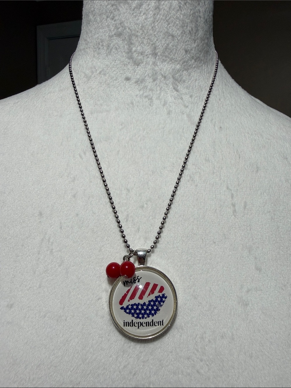 Plunder "Lil' Miss Independent" Patriotic Pendant Necklace